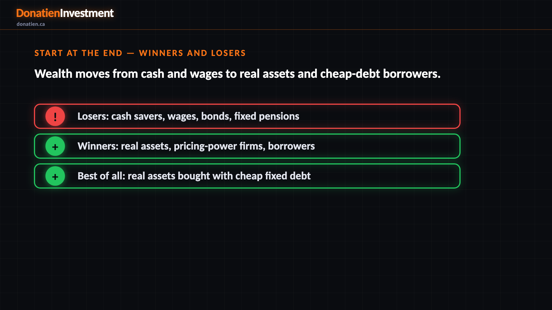 Start at the end — winners and losers
