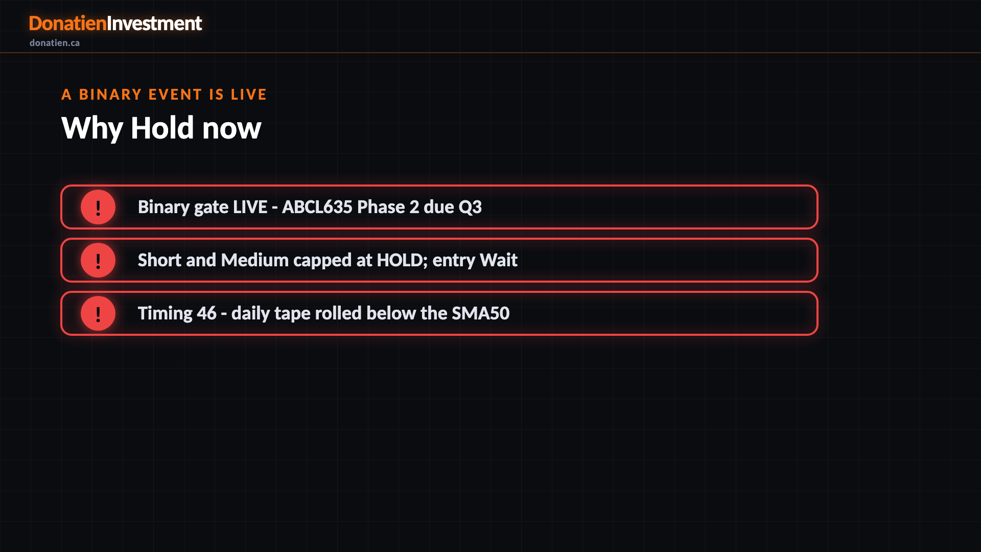 A binary event is live