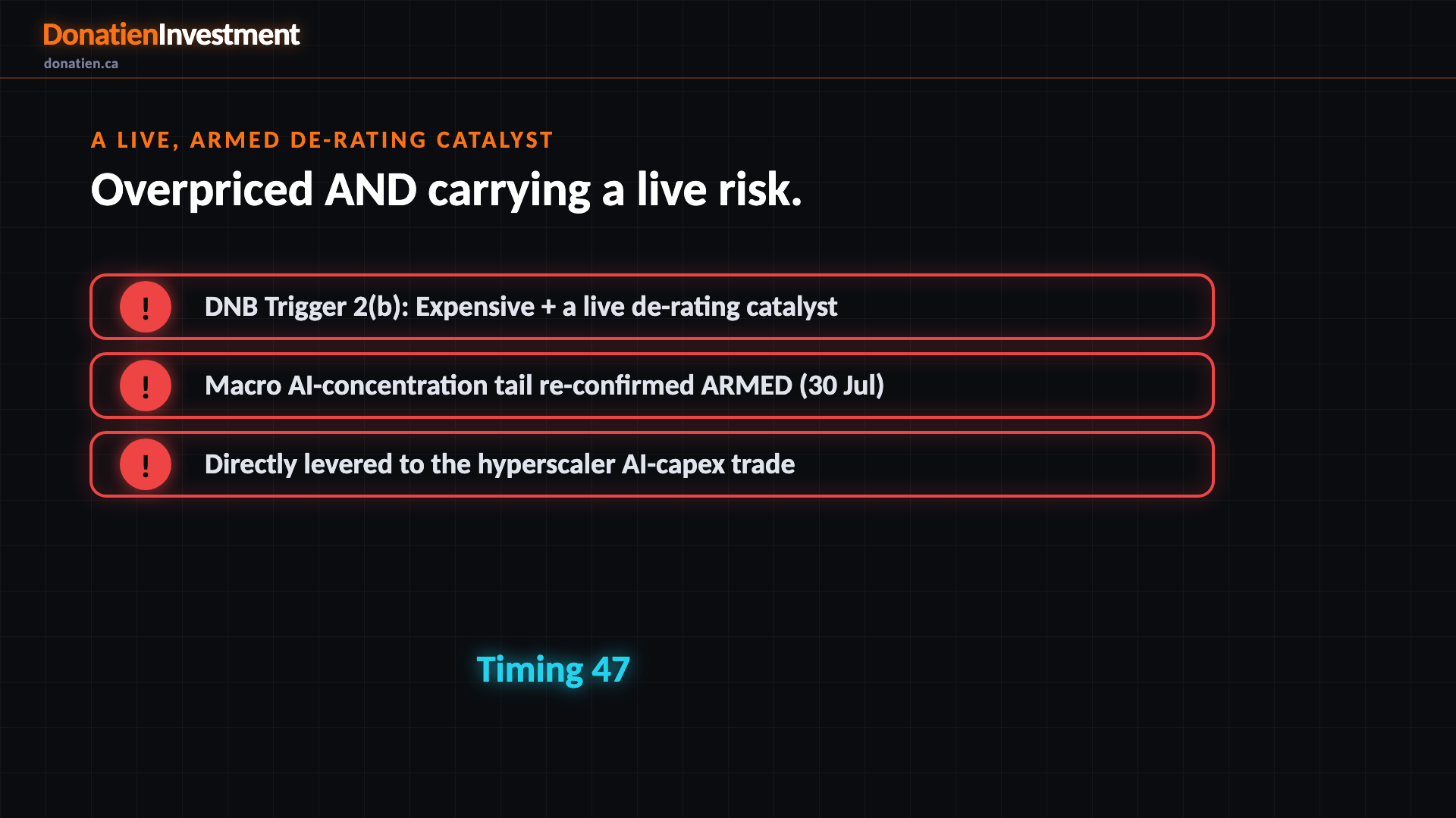 A live, armed de-rating catalyst