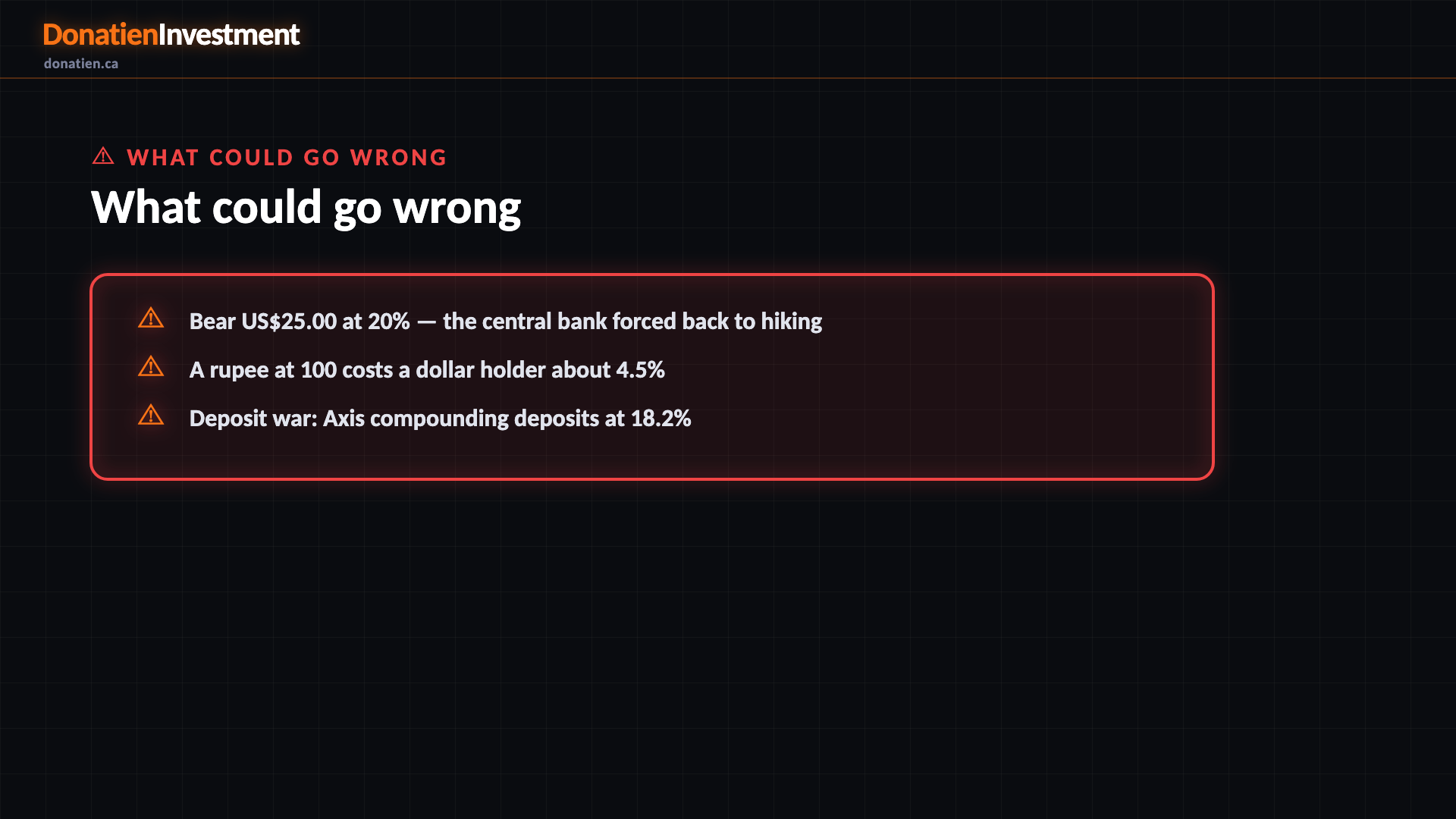 What could go wrong — Donatien Investment