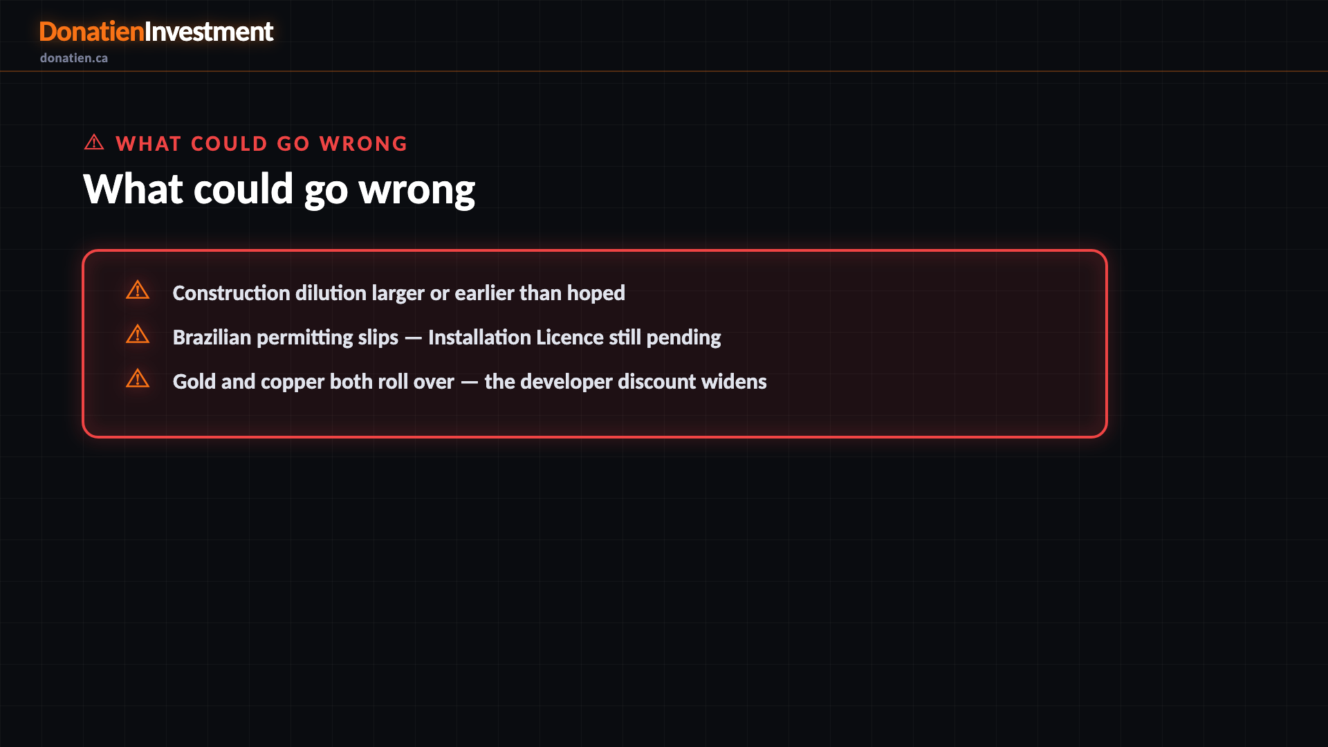 What could go wrong — Donatien Investment