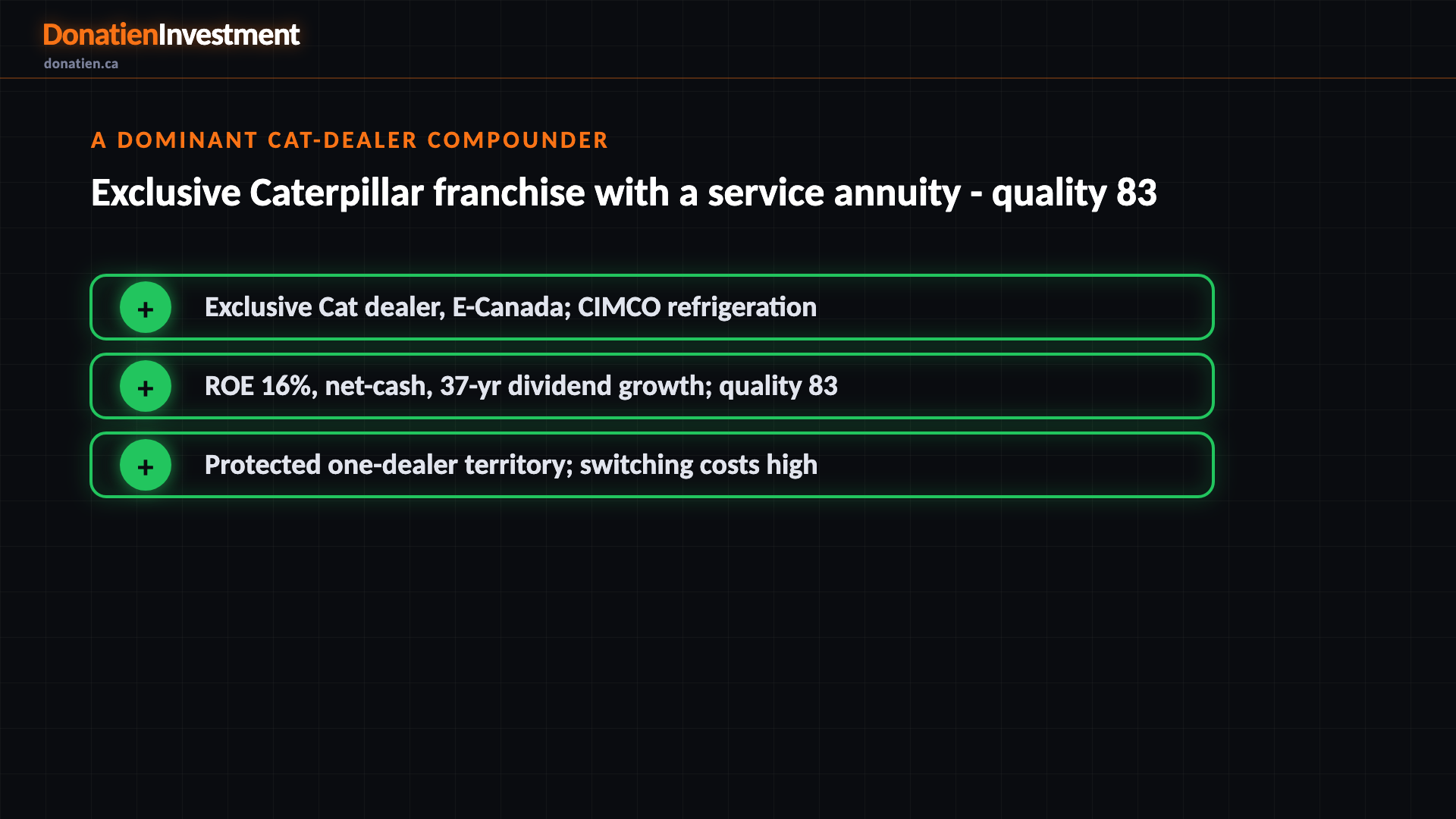 A dominant Cat-dealer compounder