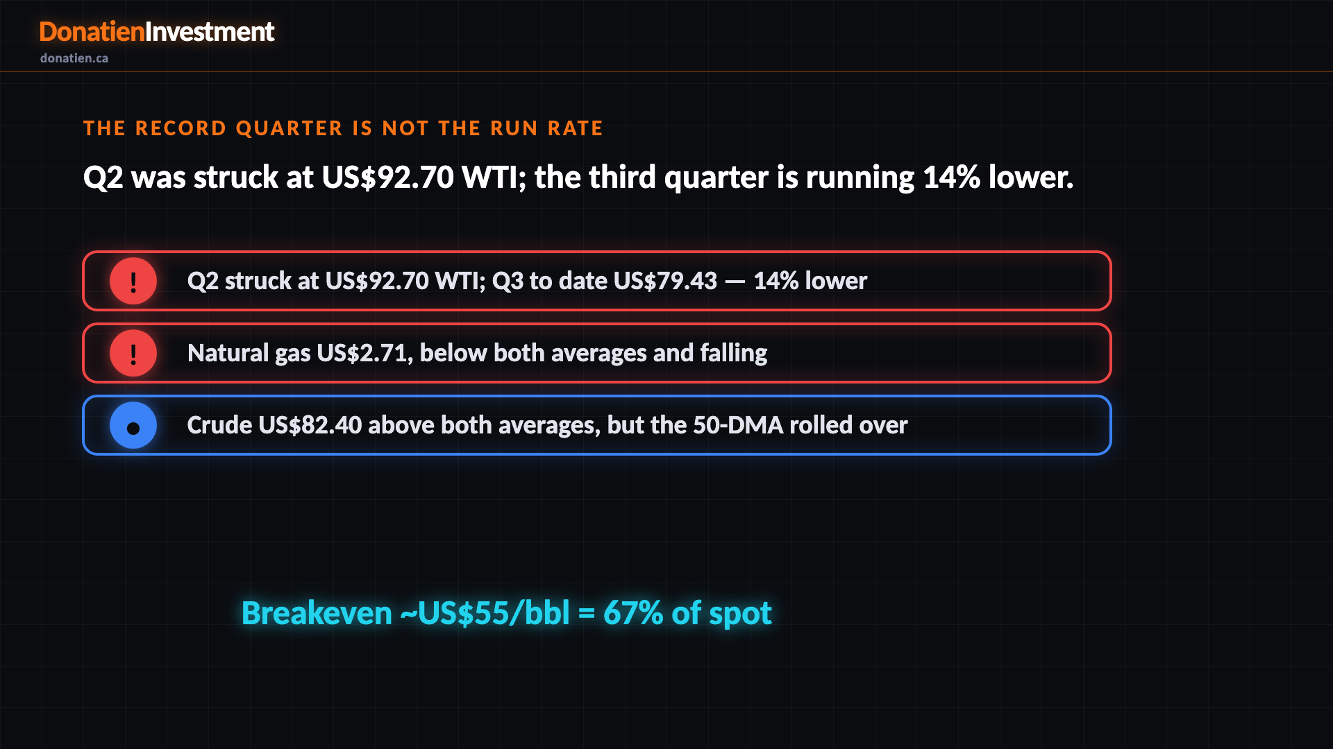 The record quarter is not the run rate
