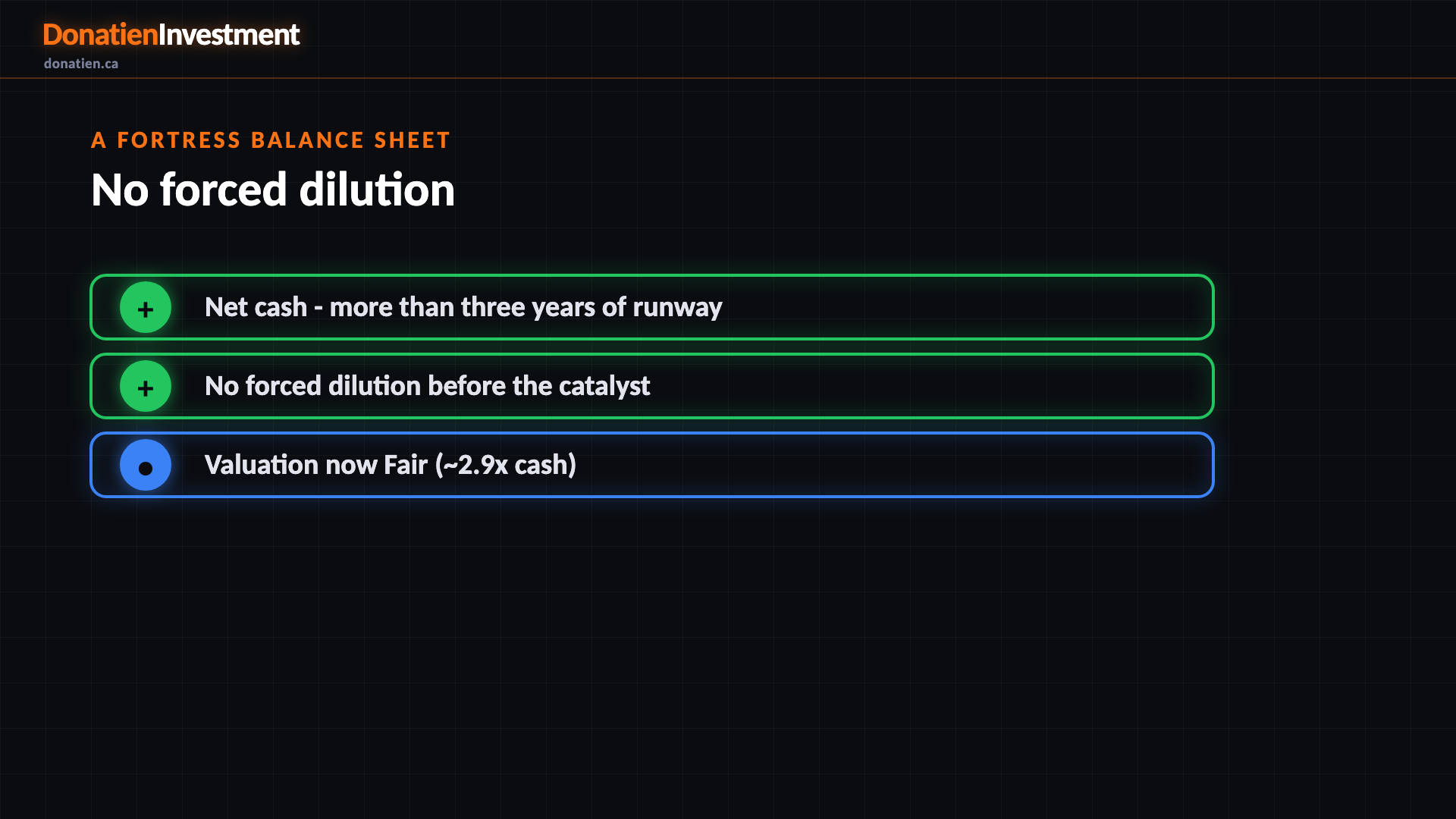 A fortress balance sheet