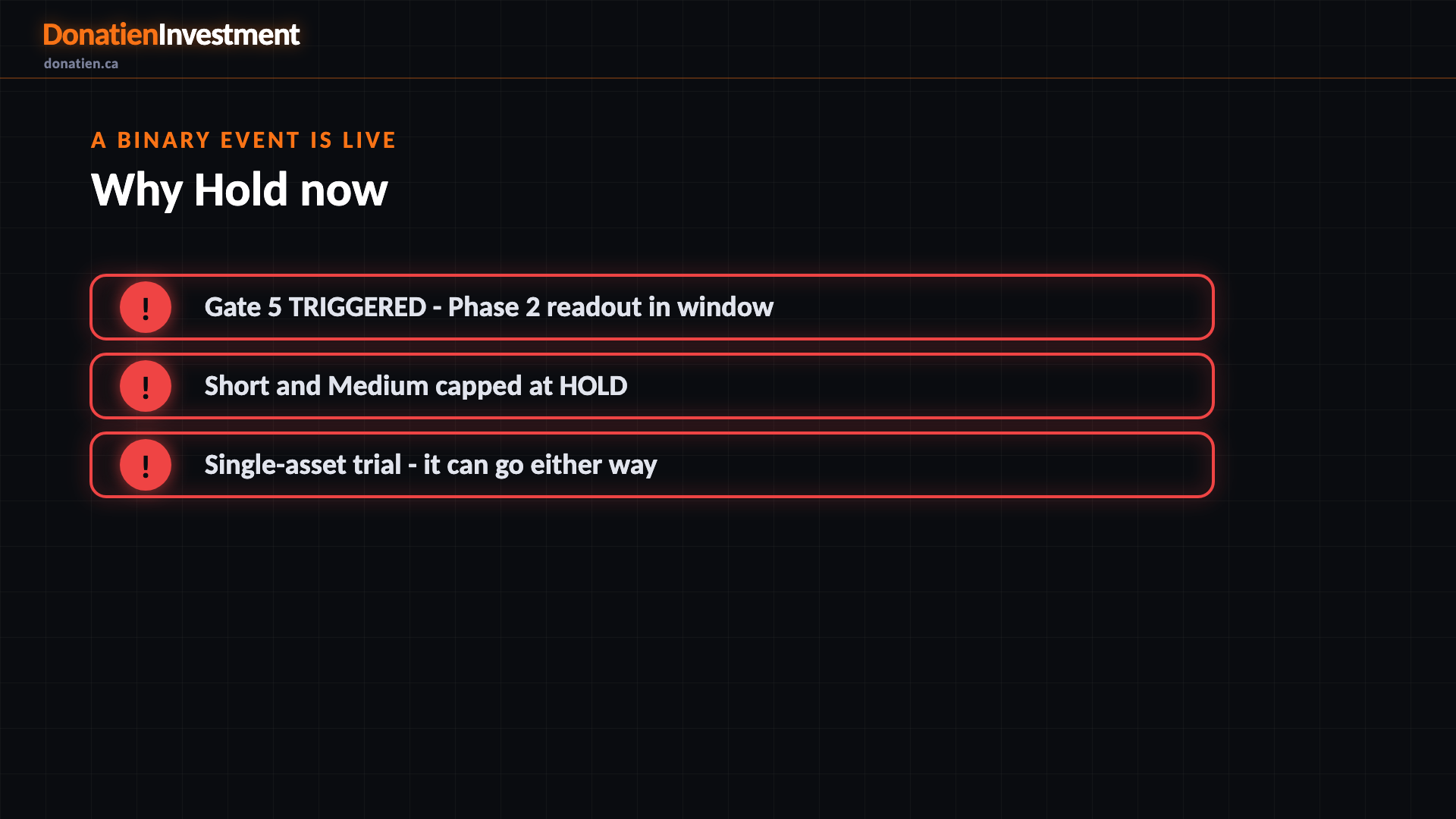A binary event is live