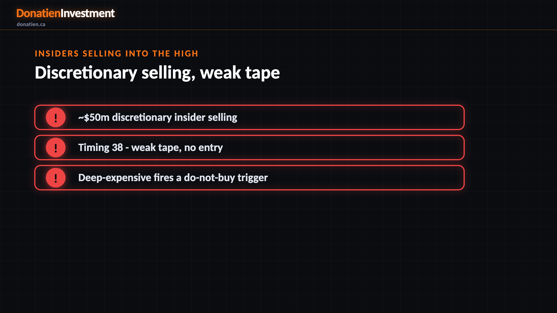 Insiders selling into the high