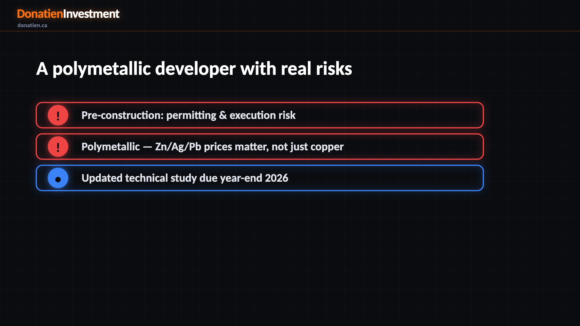 A polymetallic developer with real risks