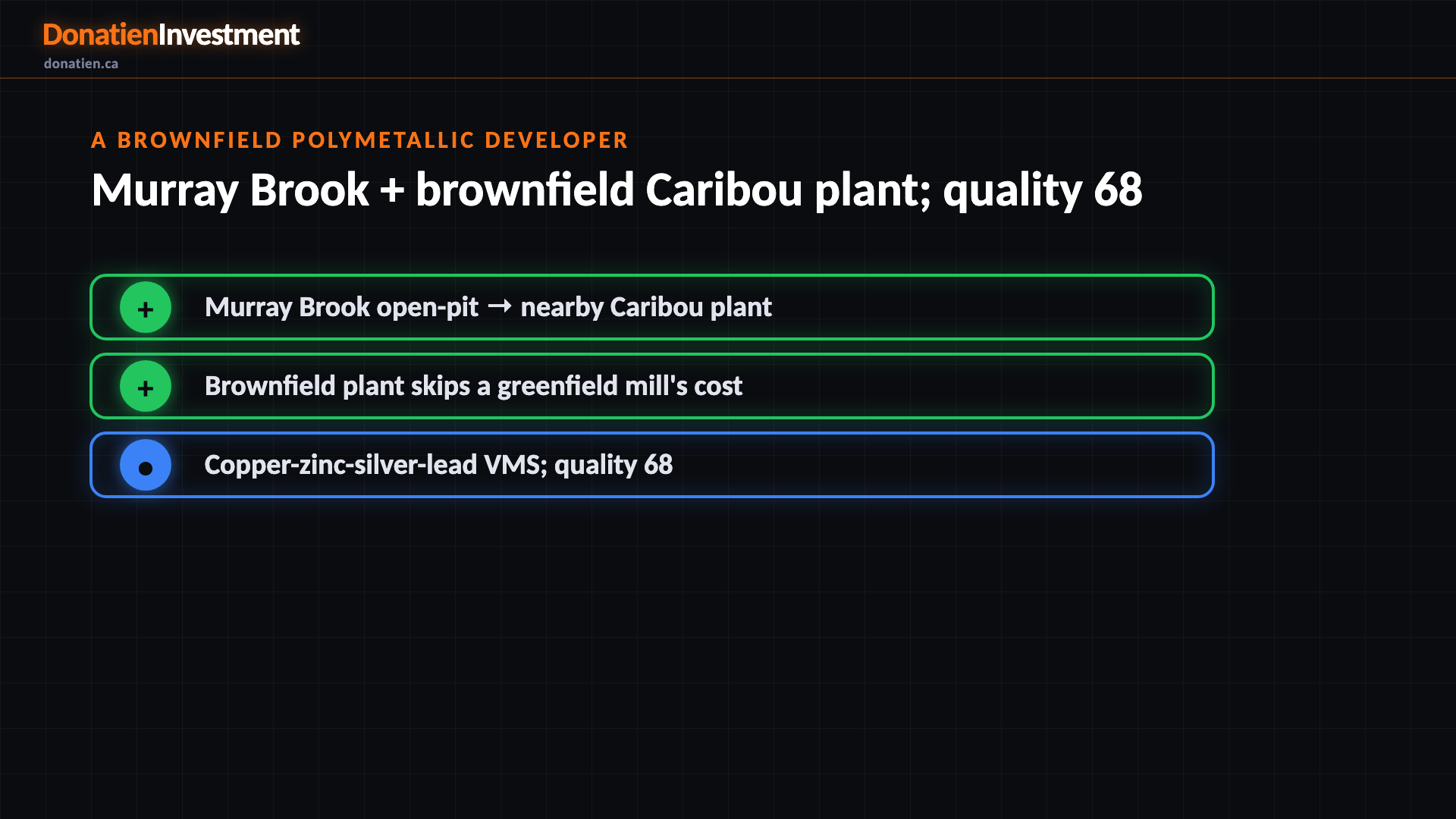 A brownfield polymetallic developer