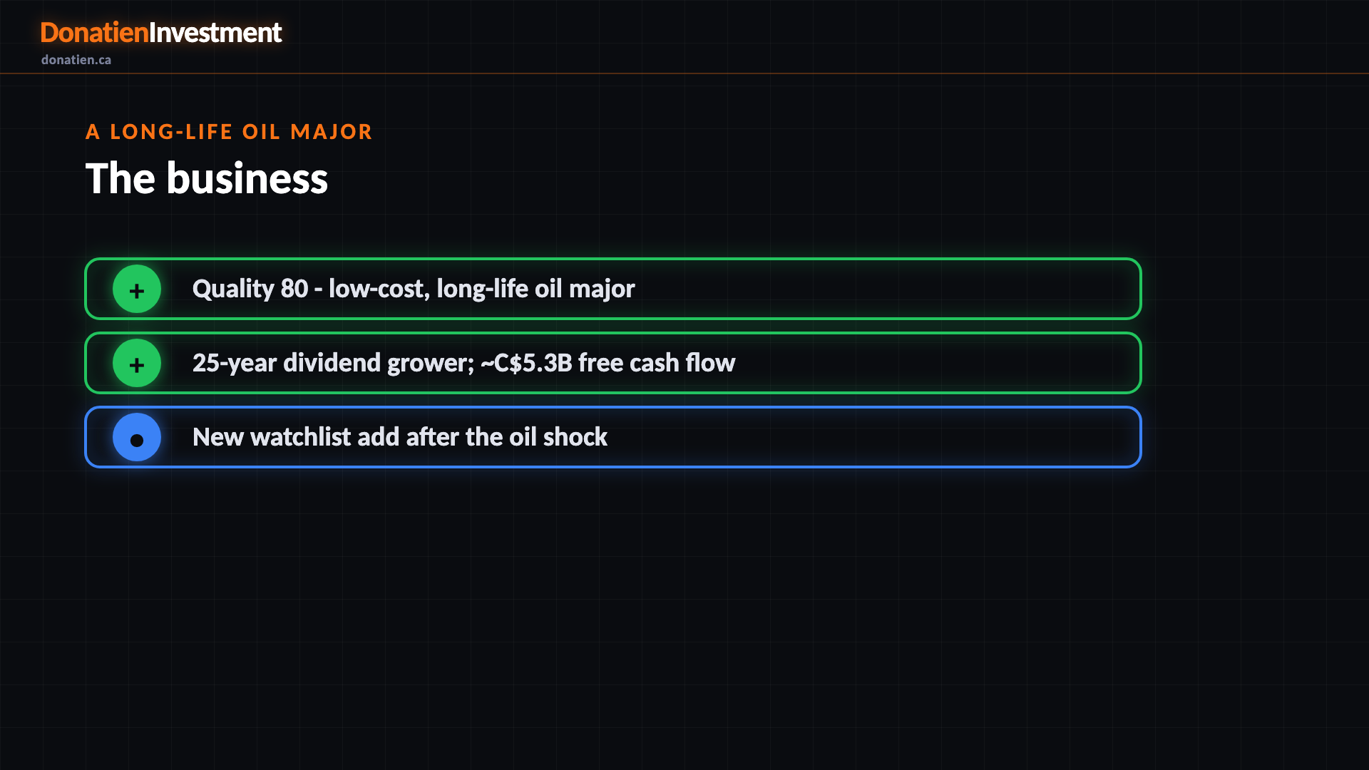 A long-life oil major