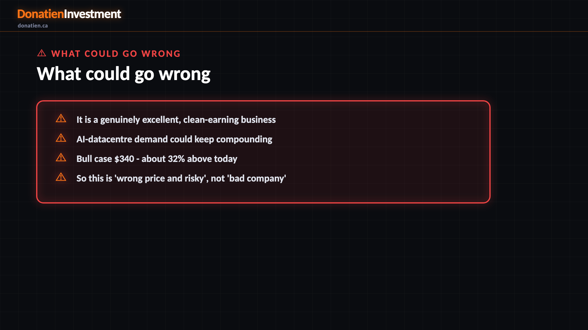 What could go wrong — Donatien Investment