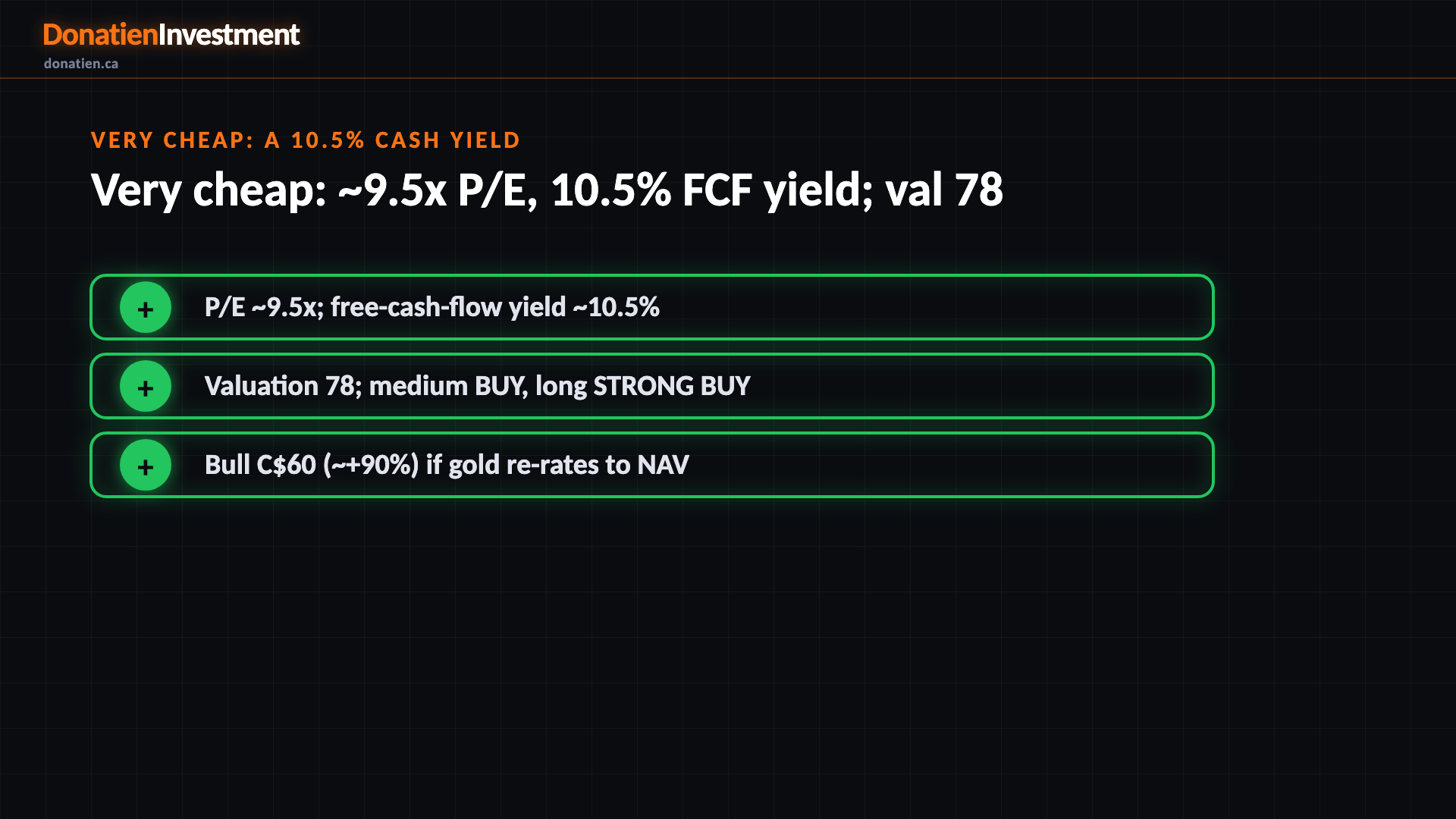 Very cheap: a 10.5% cash yield