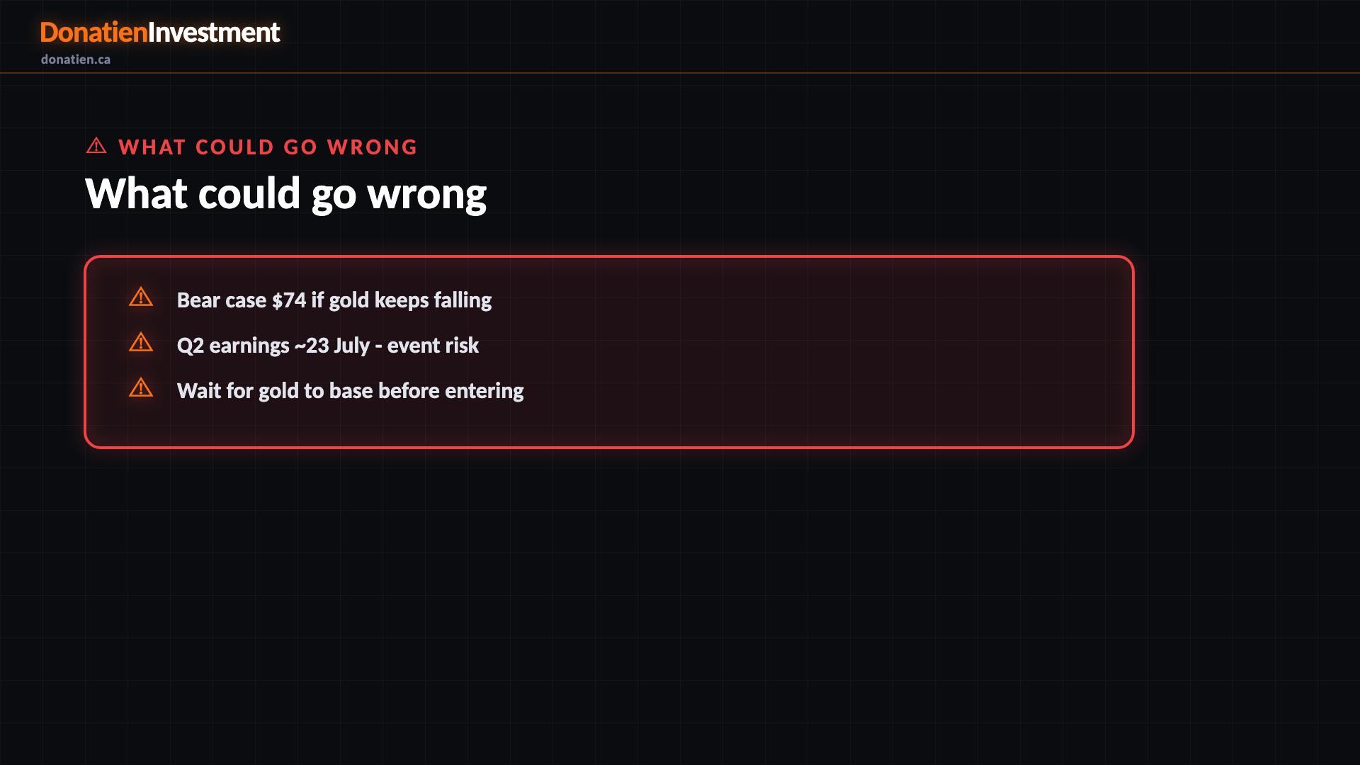 What could go wrong — Donatien Investment
