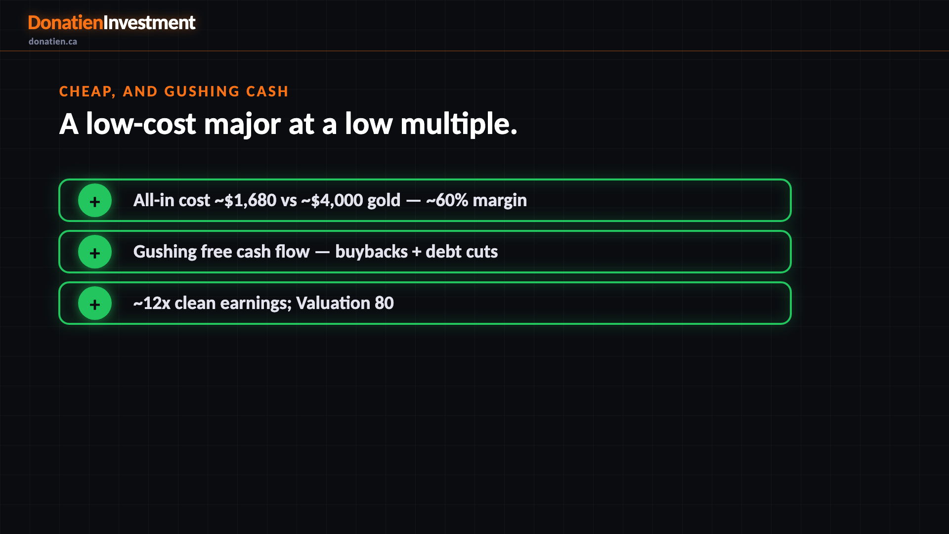 Cheap, and gushing cash