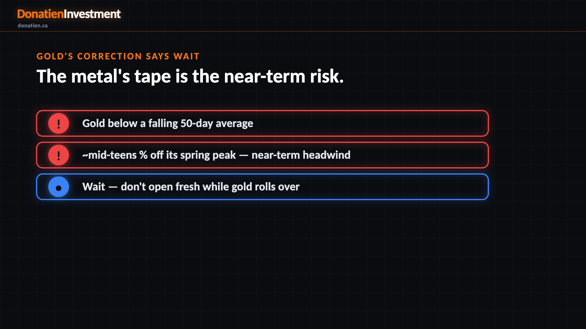 Gold's correction says wait