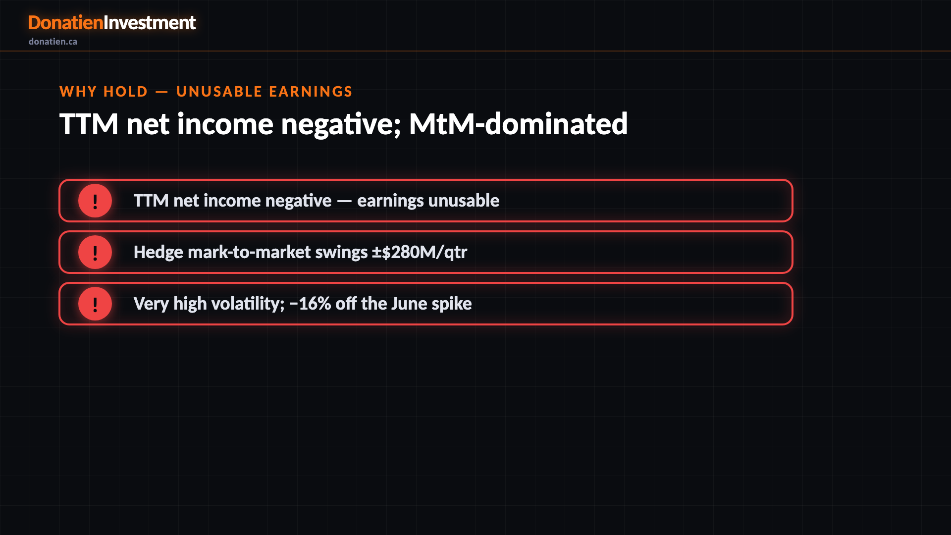 Why hold — unusable earnings